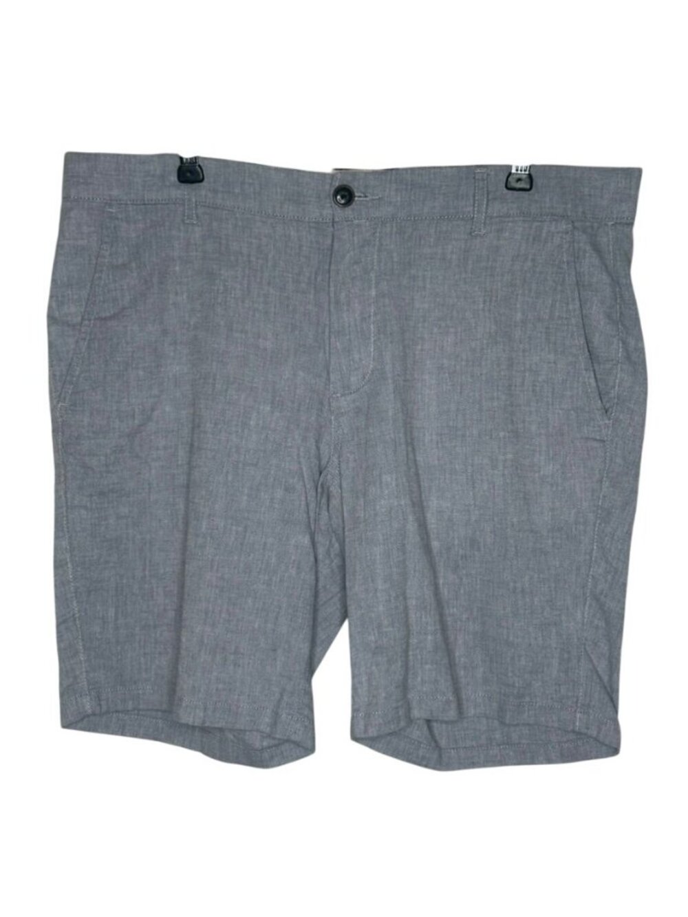Jack and Jones Mens Regular Fit Gray Linen Shorts Sz L Flat Front Golf Beach